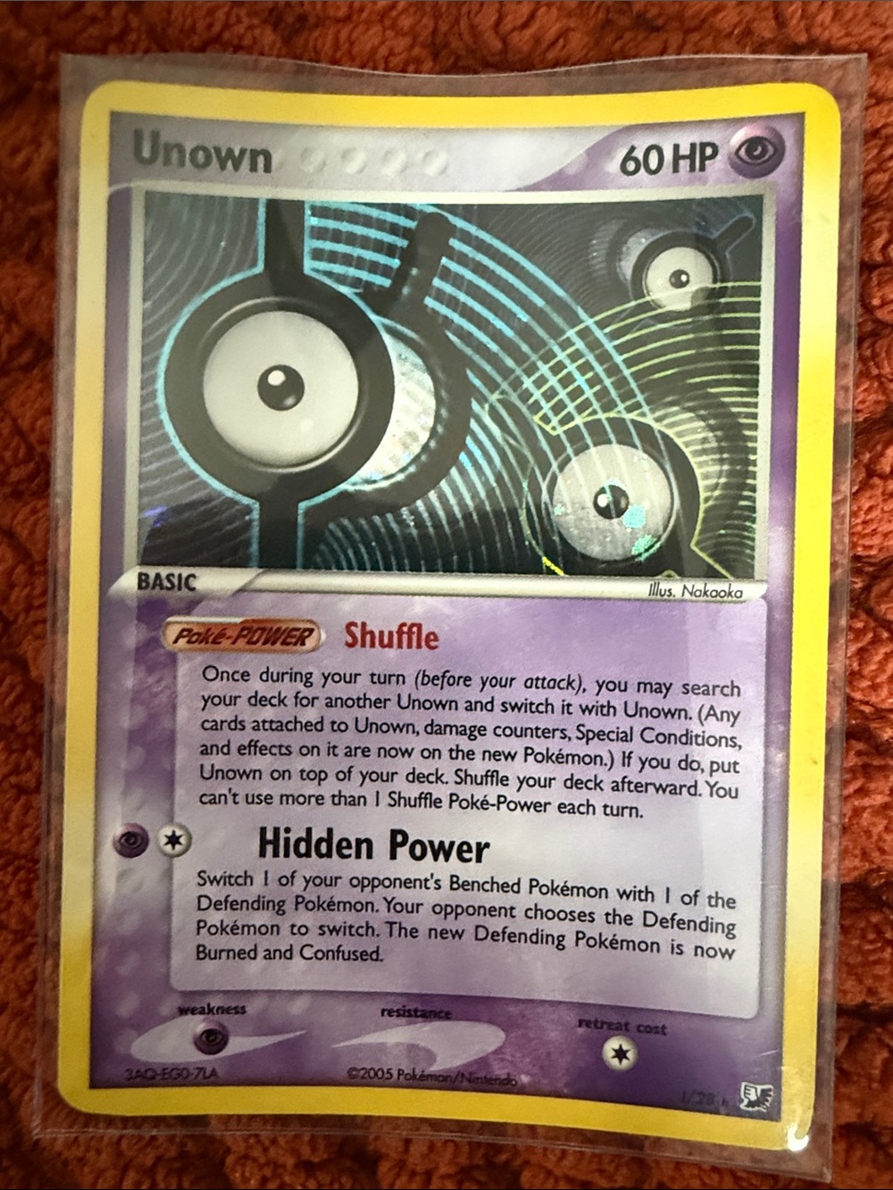 2005 POKEMON EX UNSEEN FORCES #I/28 UNOWN-HOLO